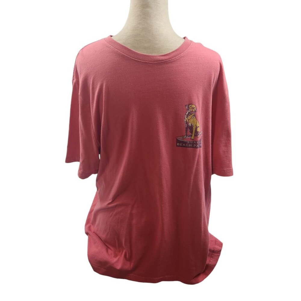 Izod Unisex Tee Surfside Beach Patrol Dog Graphic Size L